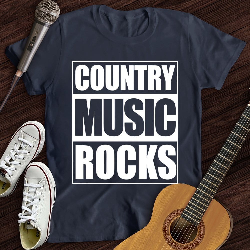 Printify T-Shirt Navy / S Country Music Rocks T-Shirt