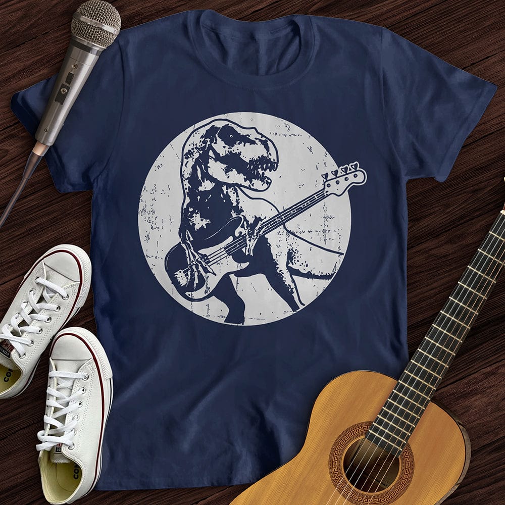 Printify T-Shirt Navy / S Dinos Playing Guitar T-Shirt