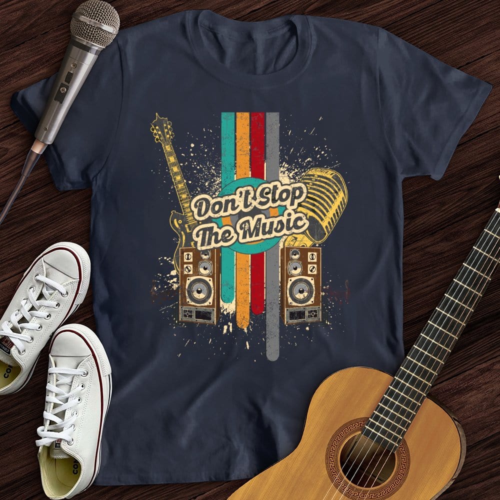 Printify T-Shirt Navy / S Don't Stop The Music T-Shirt