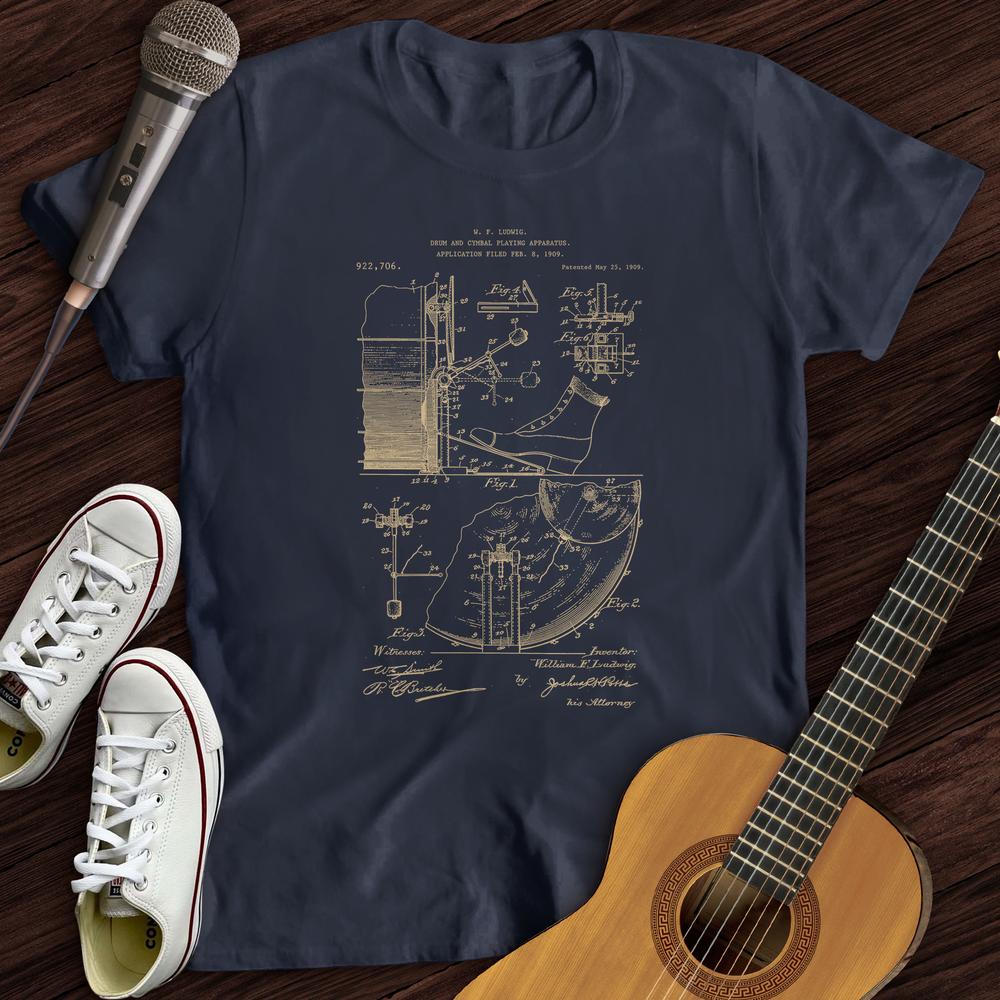 Printify T-Shirt Navy / S Drum Patent T-Shirt