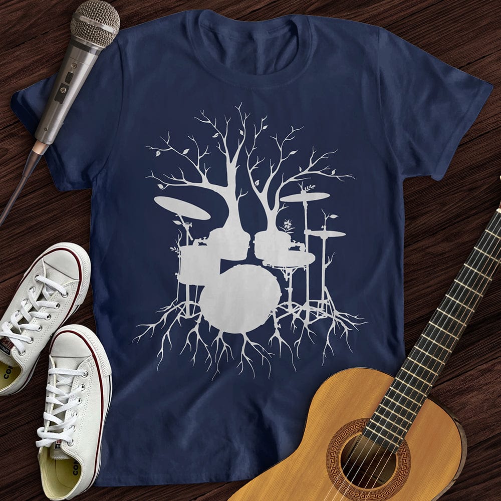 Printify T-Shirt Navy / S Drumming Roots T-Shirt