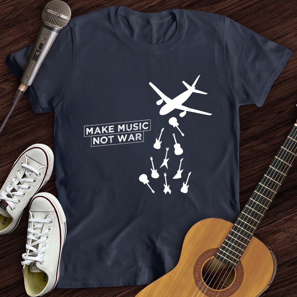 Printify T-Shirt Navy / S Falling Guitars T-Shirt