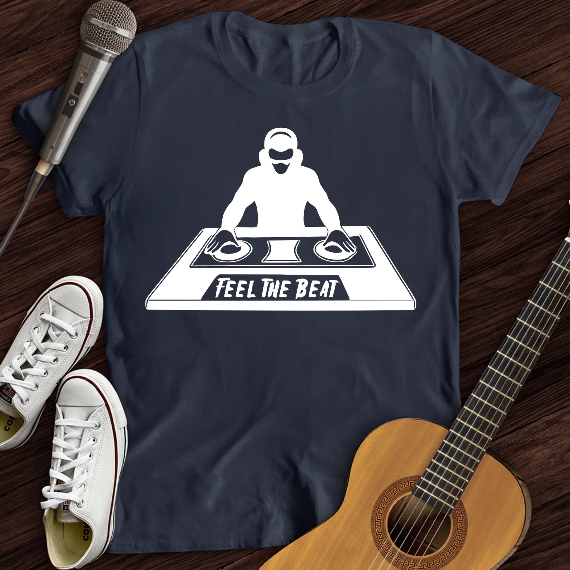 Printify T-Shirt Navy / S Feel The Beat T-Shirt