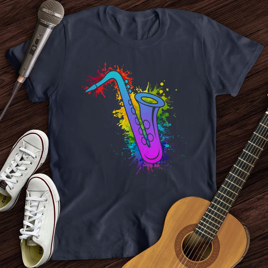 Printify T-Shirt Navy / S Graffiti Sax T-Shirt