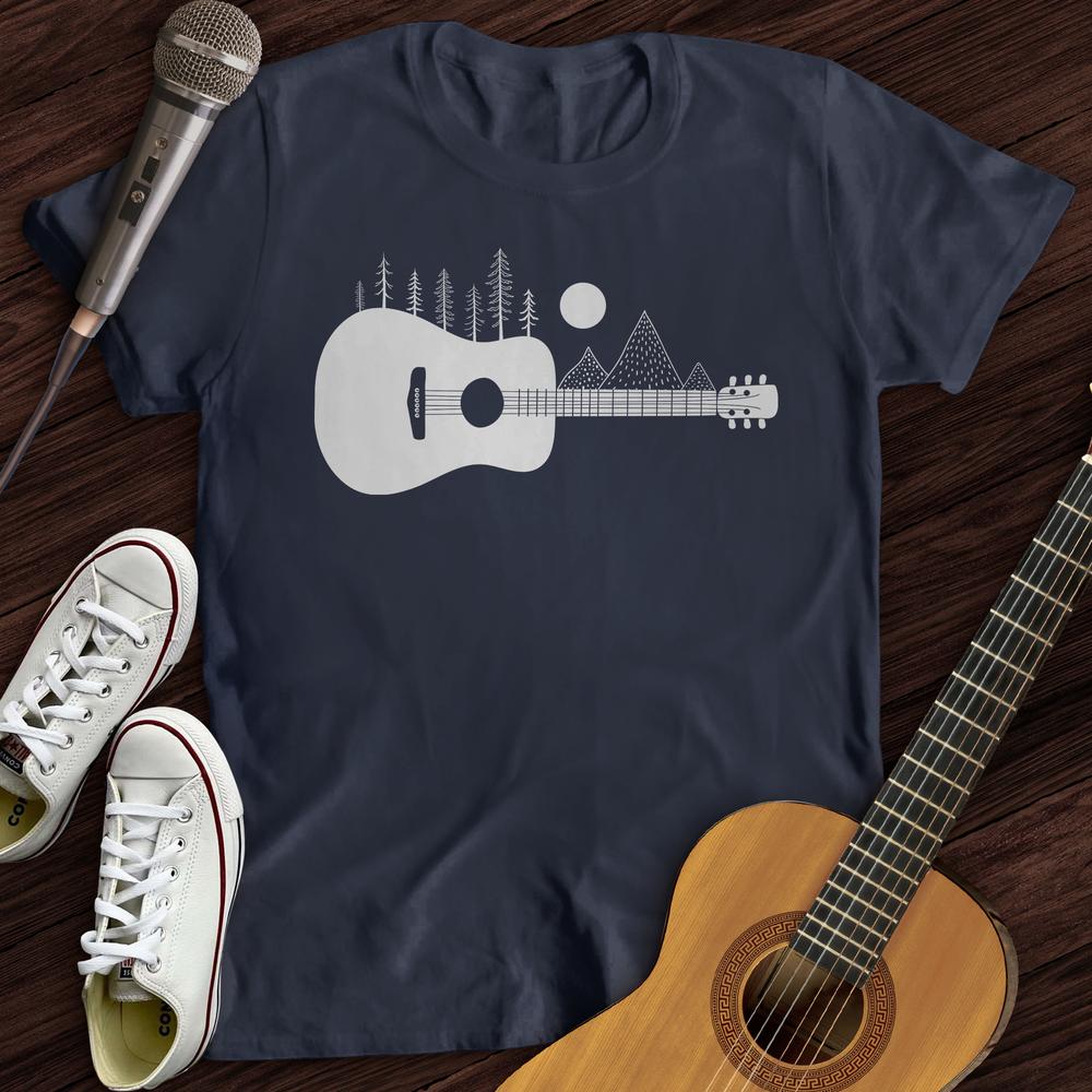 Printify T-Shirt Navy / S Guitar Mountain T-Shirt
