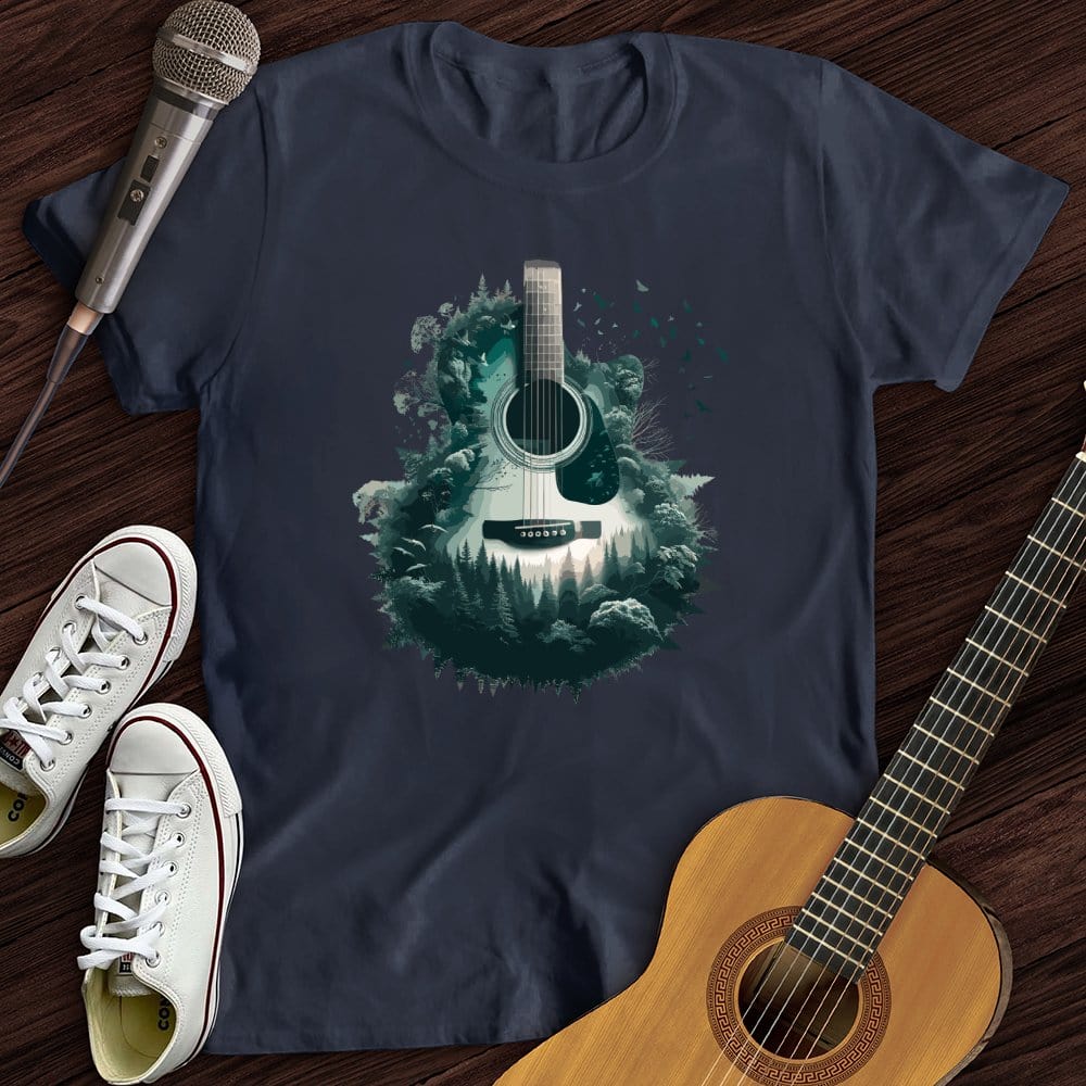 Printify T-Shirt Navy / S Guitar Nature T-Shirt