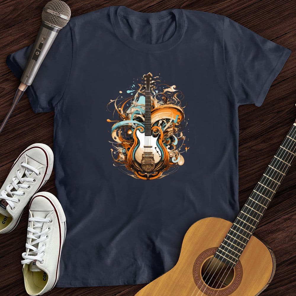 Printify T-Shirt Navy / S Guitar Steampunk T-Shirt
