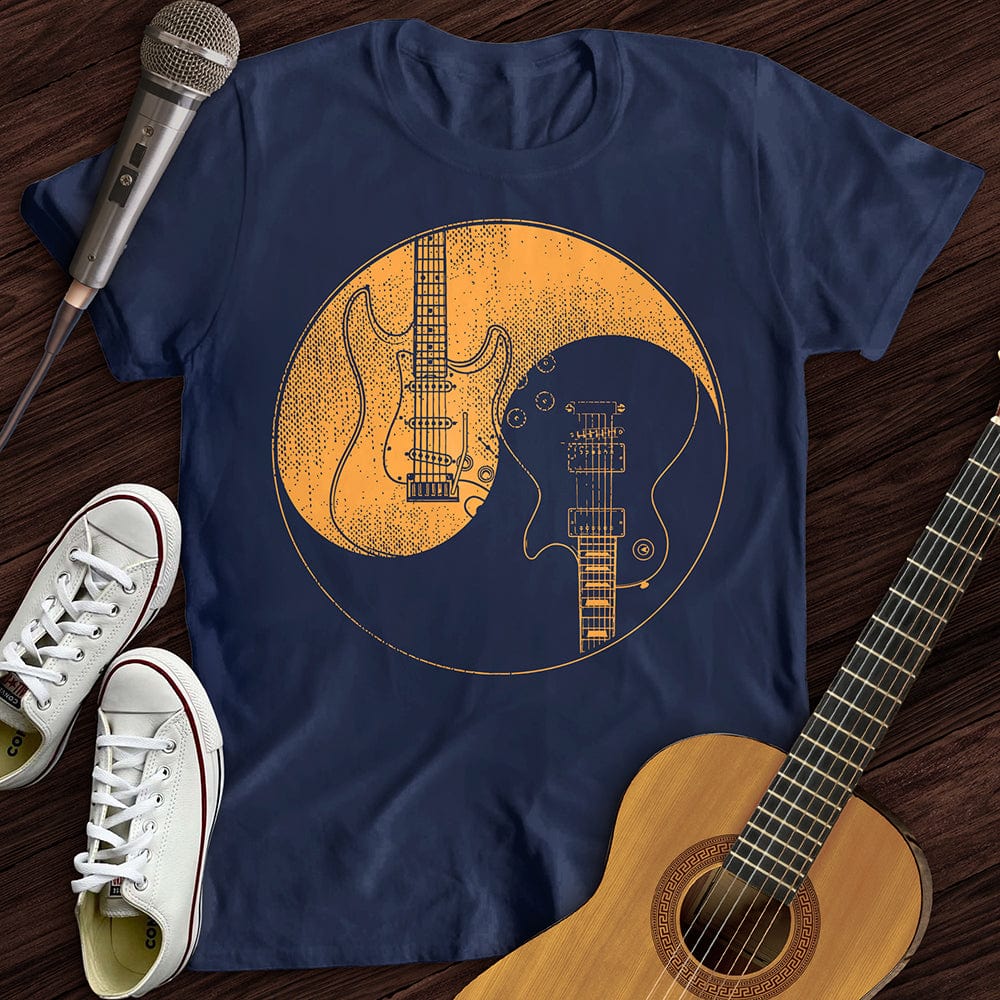 Printify T-Shirt Navy / S Guitars Yin Yang T-Shirt