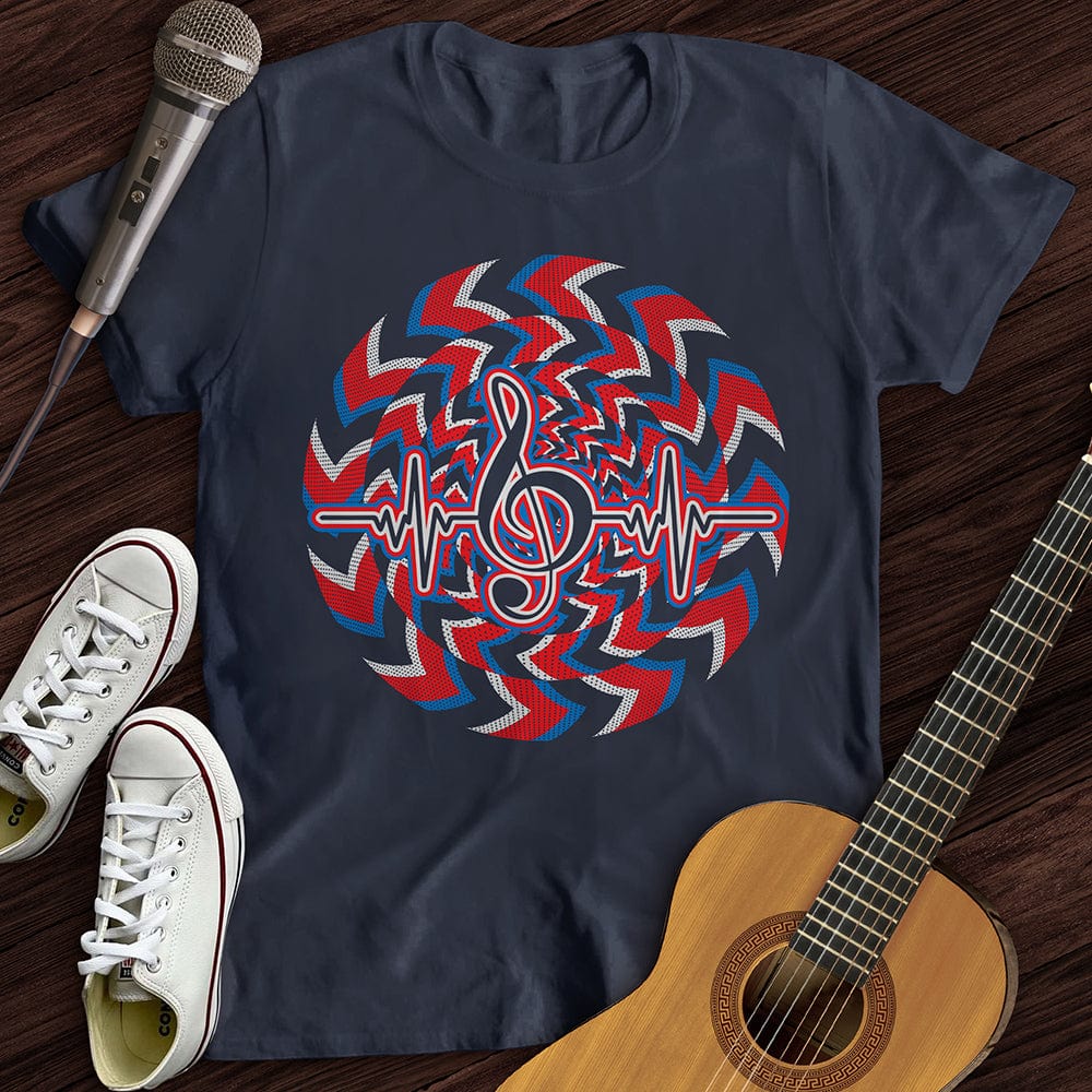 Printify T-Shirt Navy / S Heartbeat Music Note T-Shirt