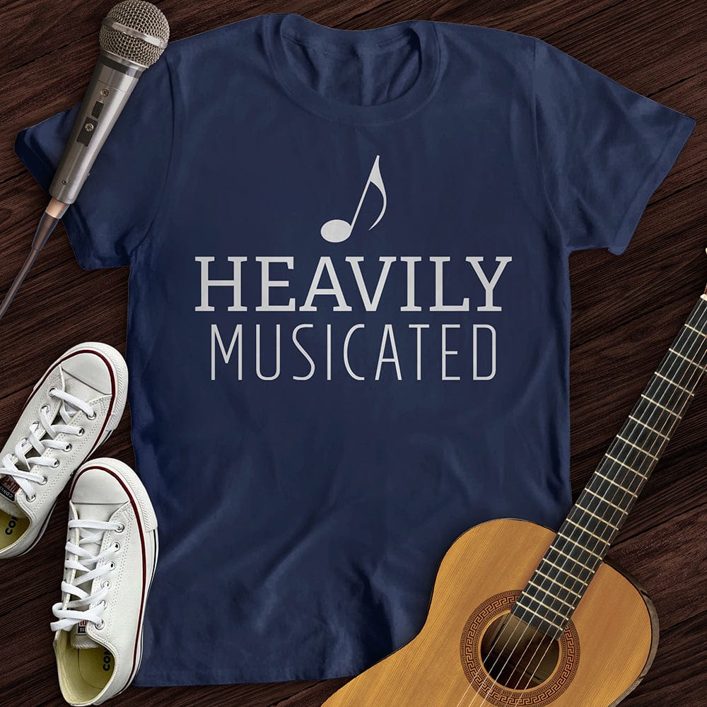 Printify T-Shirt Navy / S Heavily Musicated T-Shirt