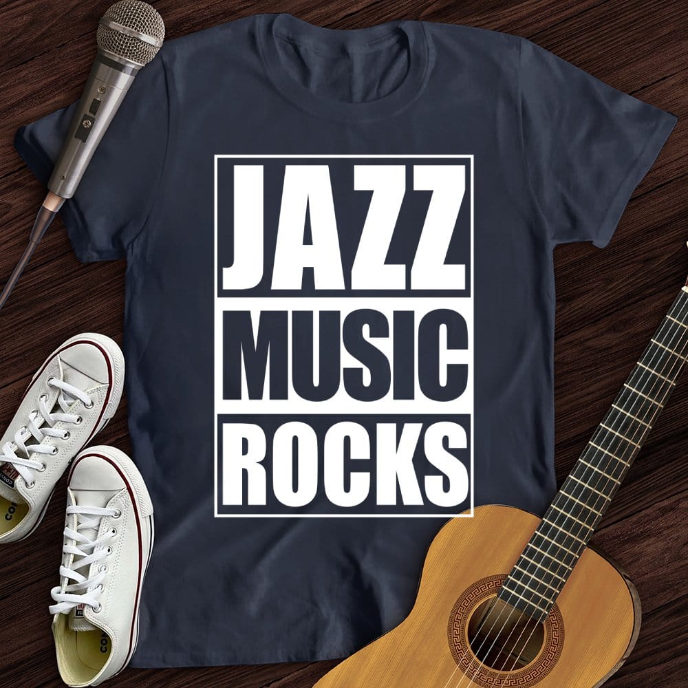 Printify T-Shirt Navy / S Jazz Music Rocks T-Shirt