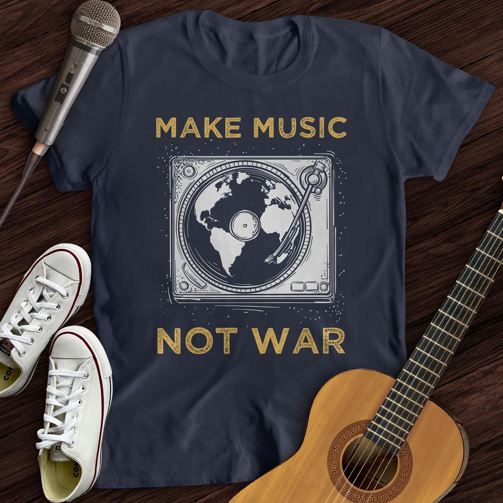 Printify T-Shirt Navy / S Make Music World T-Shirt