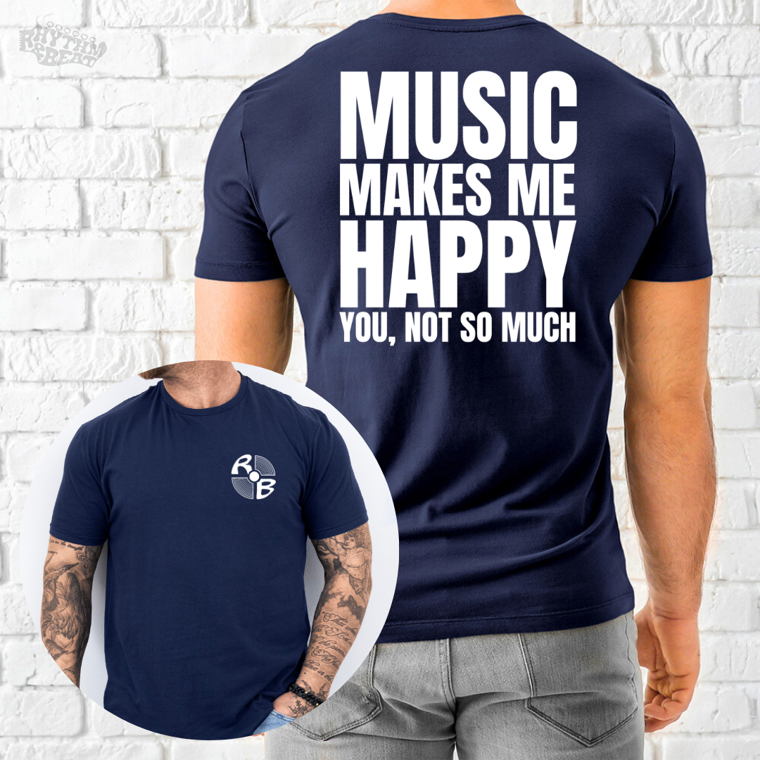 Printify T-Shirt Navy / S Makes Me Happy T-Shirt