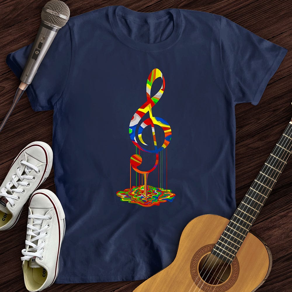 Printify T-Shirt Navy / S Melting Treble Clef T-Shirt