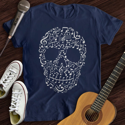 Printify T-Shirt Navy / S Musical Skull T-Shirt