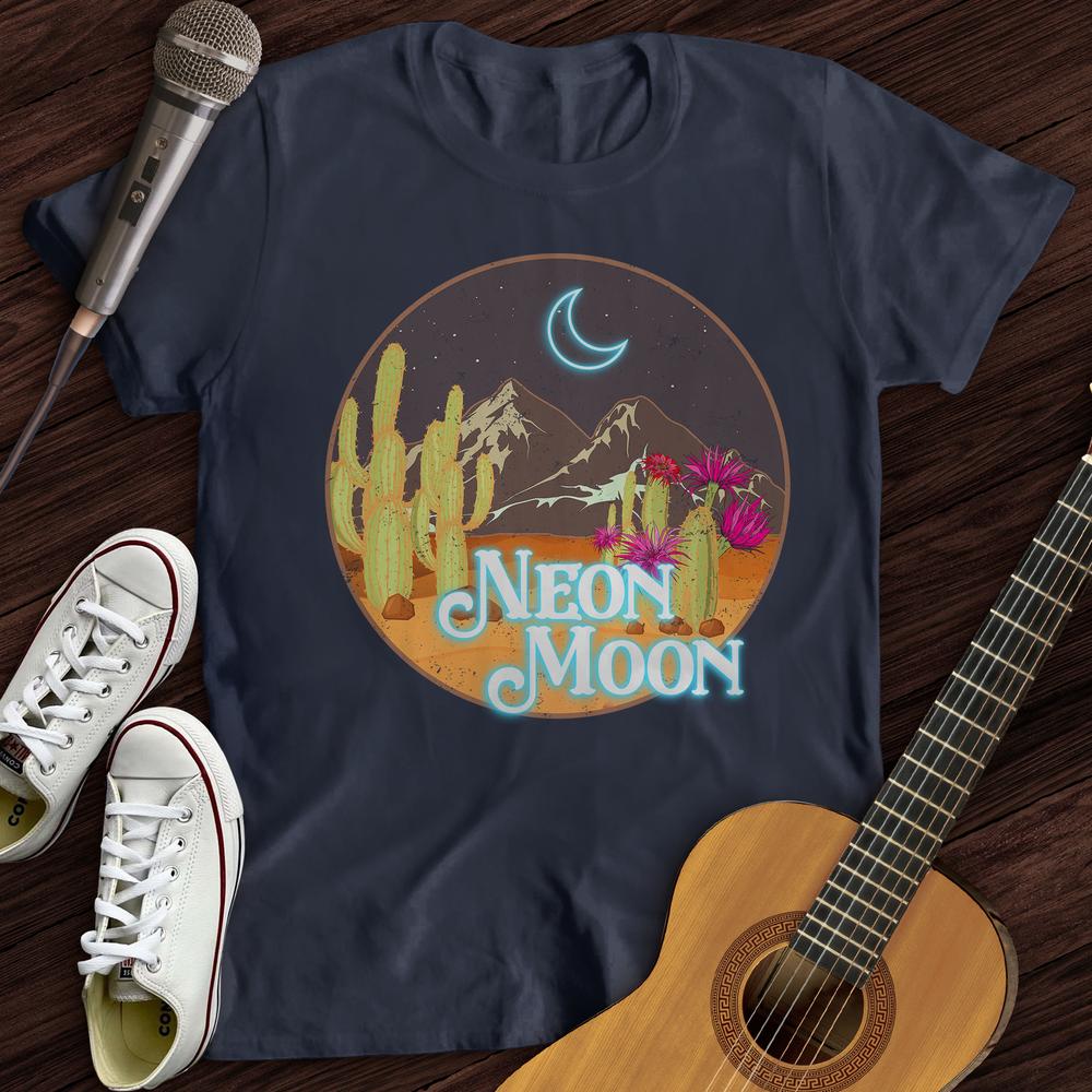 Printify T-Shirt Navy / S Neon Moon T-Shirt