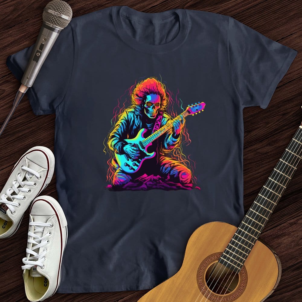 Printify T-Shirt Navy / S Pastel Skeleton Guitar T-Shirt