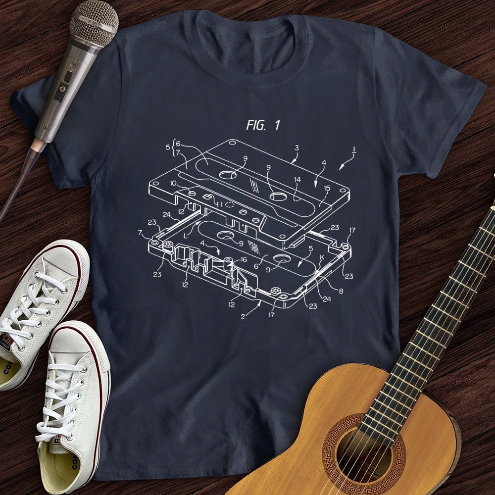 Printify T-Shirt Navy / S Patent for Cassette T-Shirt