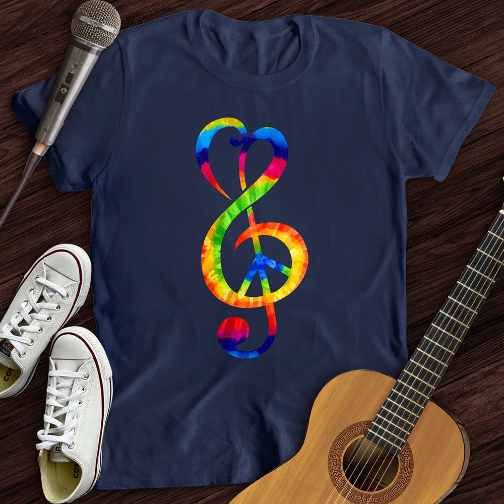Printify T-Shirt Navy / S Peace Music Note T-Shirt