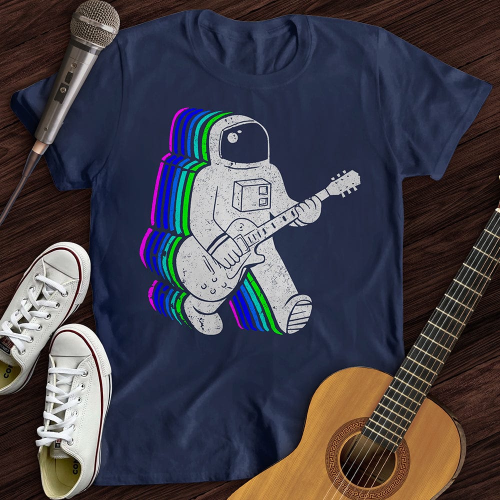 Printify T-Shirt Navy / S Rainbow Guitarist T-Shirt