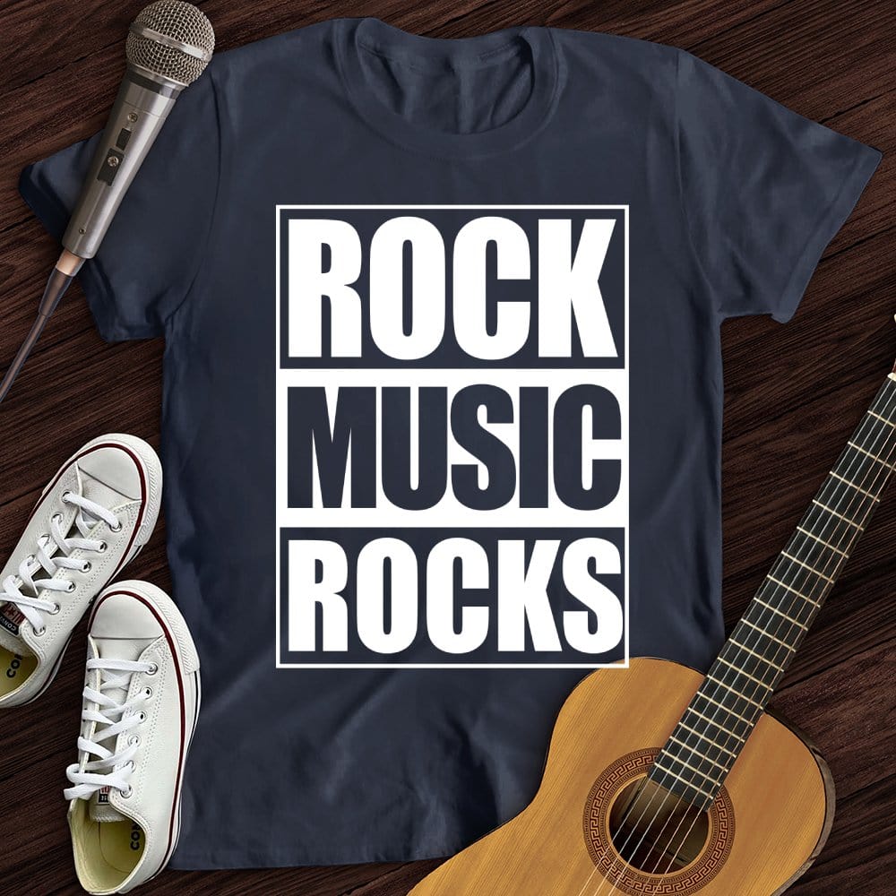 Printify T-Shirt Navy / S Rock Music Rocks T-Shirt