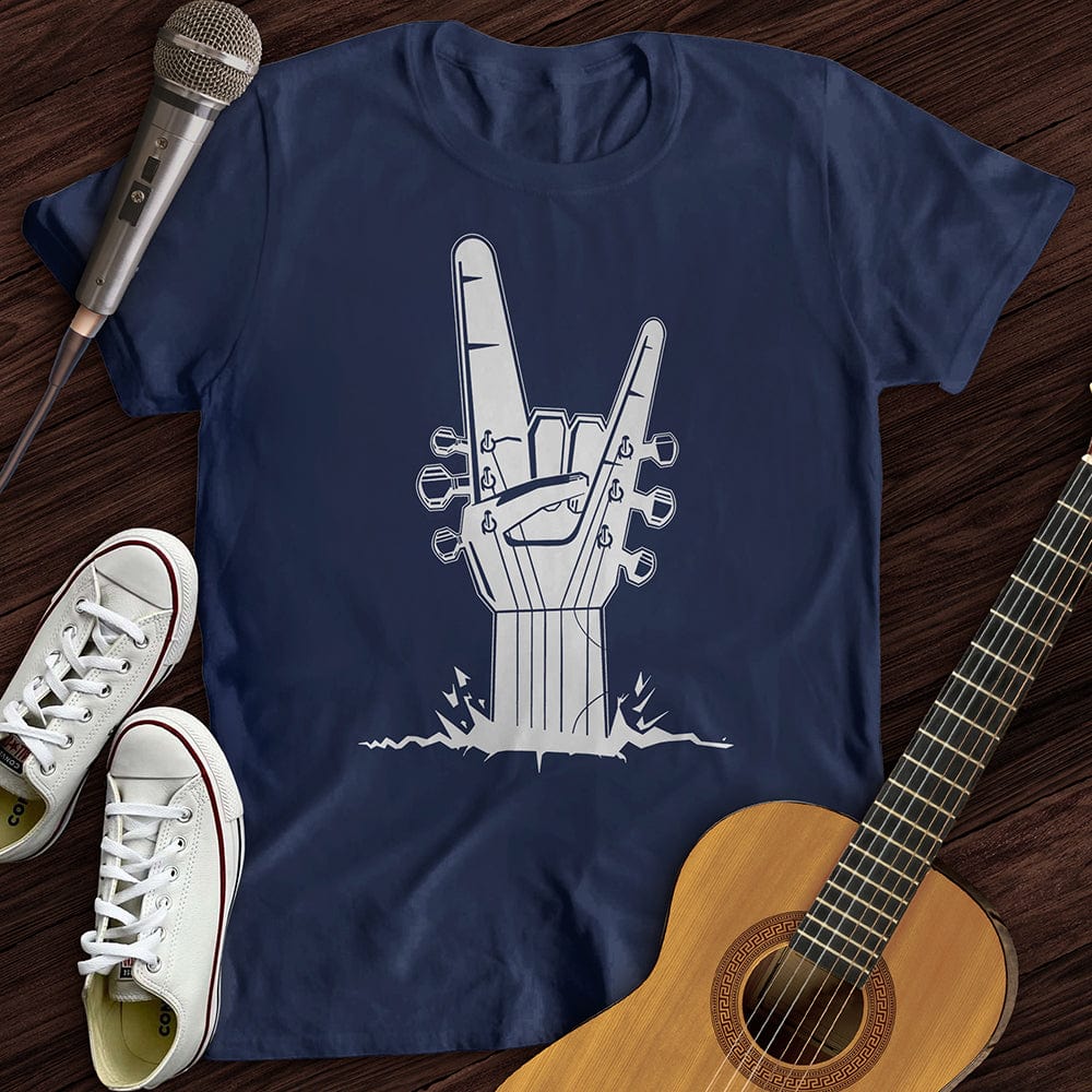 Printify T-Shirt Navy / S Rock on Guitar T-Shirt
