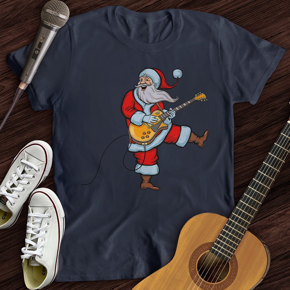 Printify T-Shirt Navy / S Rockstar Santa T-Shirt