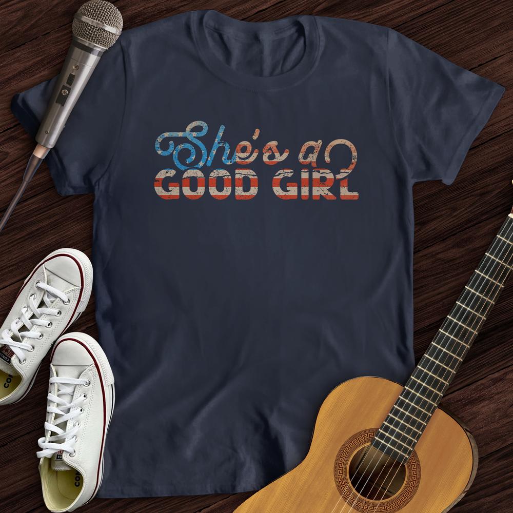 Printify T-Shirt Navy / S She's A Good Girl T-Shirt