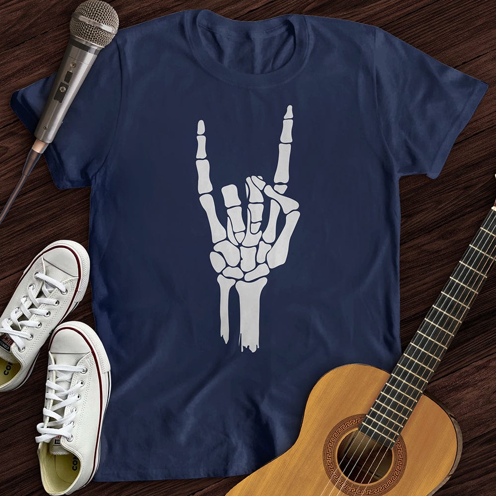 Printify T-Shirt Navy / S Skeleton Hand T-Shirt