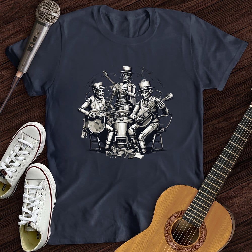 Printify T-Shirt Navy / S Steampunk Skeleton Band T-Shirt