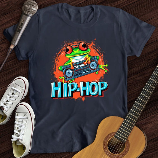 Printify T-Shirt Navy / S Stereo Frog T-Shirt
