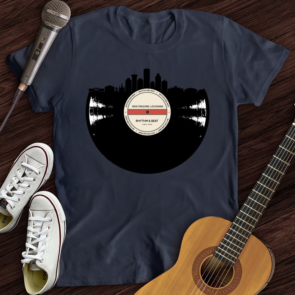 Printify T-Shirt Navy / S Vinyl Skyline New Orleans T-Shirt