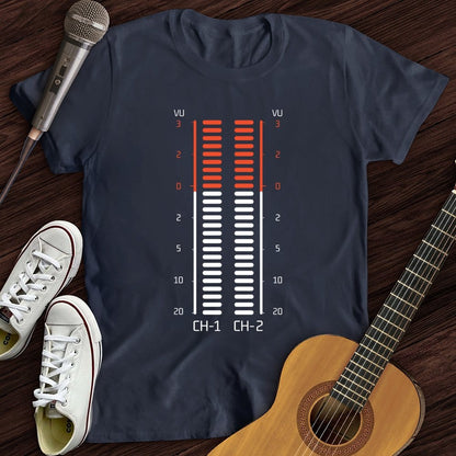 Printify T-Shirt Navy / S Vu Meter Sound Bar T-Shirt