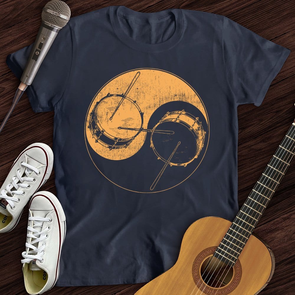 Printify T-Shirt Navy / S Yin Yang Drums T-Shirt