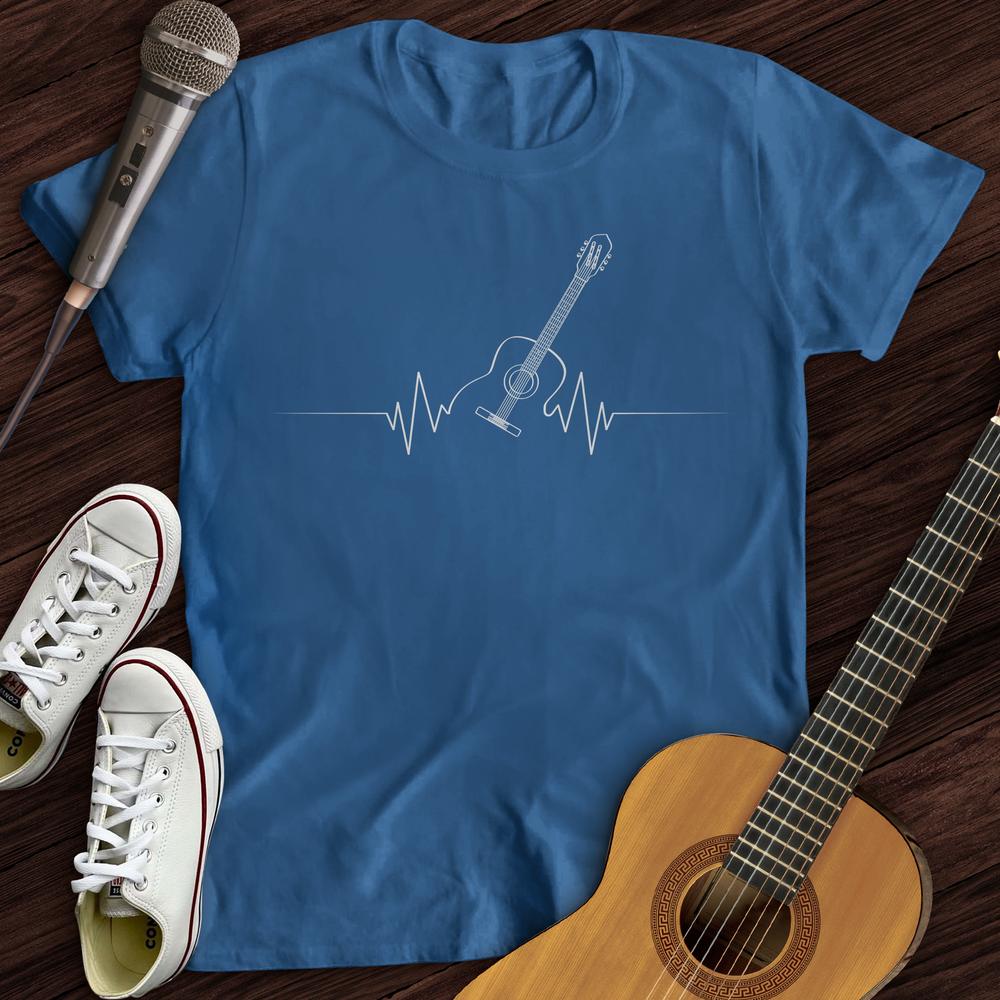 Printify T-Shirt Royal / S Acoustic Guitar Heart Beat T-Shirt