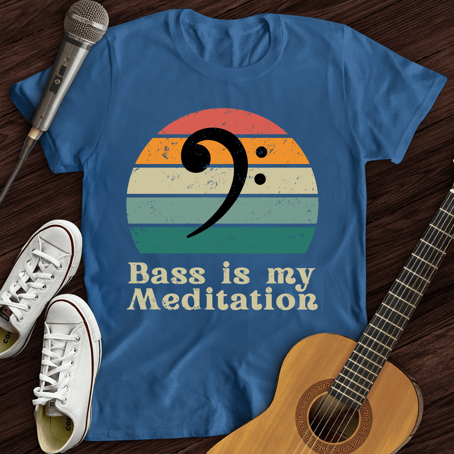 Printify T-Shirt Royal / S Bass Is My Meditation T-Shirt