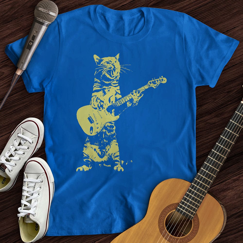Printify T-Shirt Royal / S Cat Guitar T-Shirt