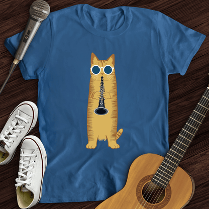 Printify T-Shirt Royal / S Cat Playing The Clarinet T-Shirt