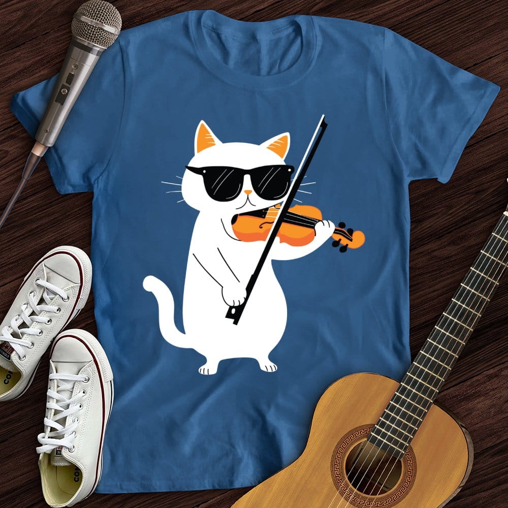 Printify T-Shirt Royal / S Cat Playing Violin T-Shirt