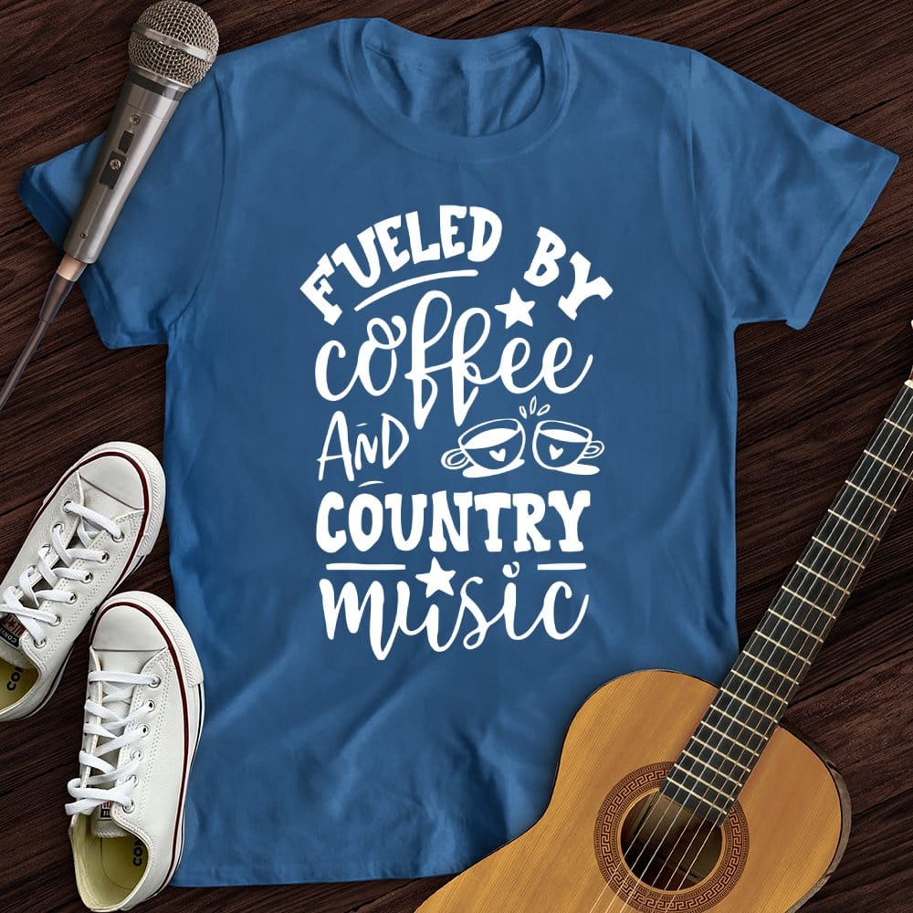 Printify T-Shirt Royal / S Coffee and Country Music T-Shirt