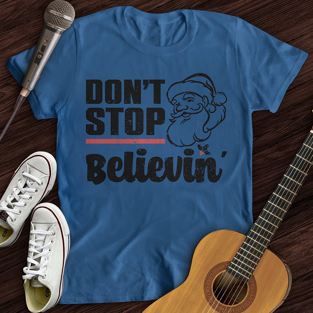 Printify T-Shirt Royal / S Don't Stop Believing Santa T-Shirt