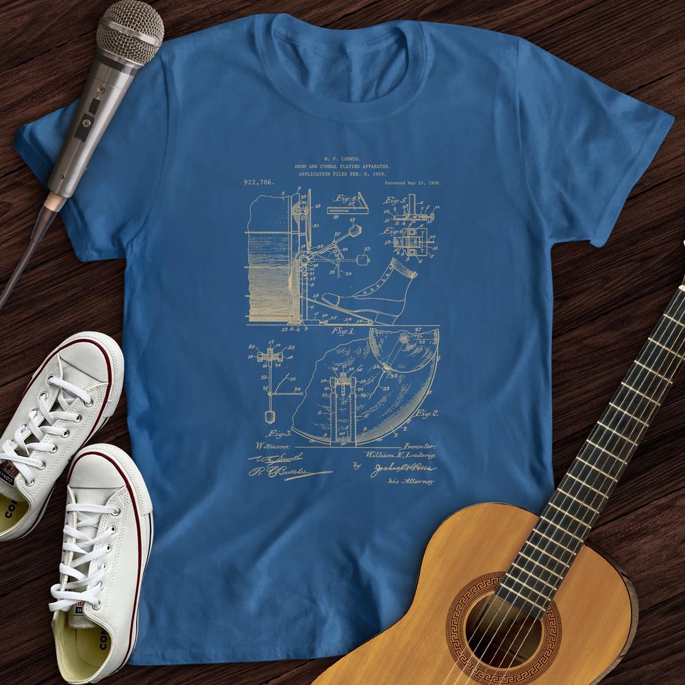 Printify T-Shirt Drum Patent T-Shirt