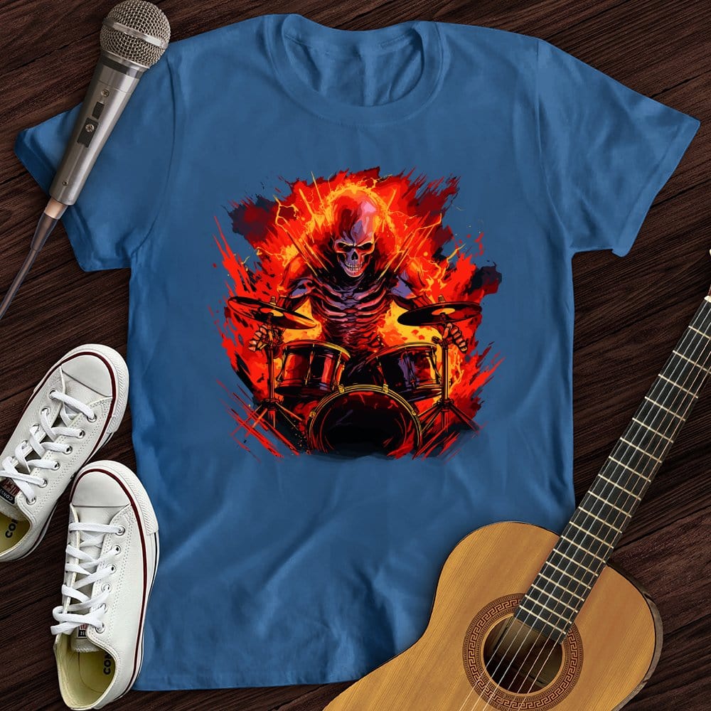 Printify T-Shirt Royal / S Fiery Drummer T-Shirt