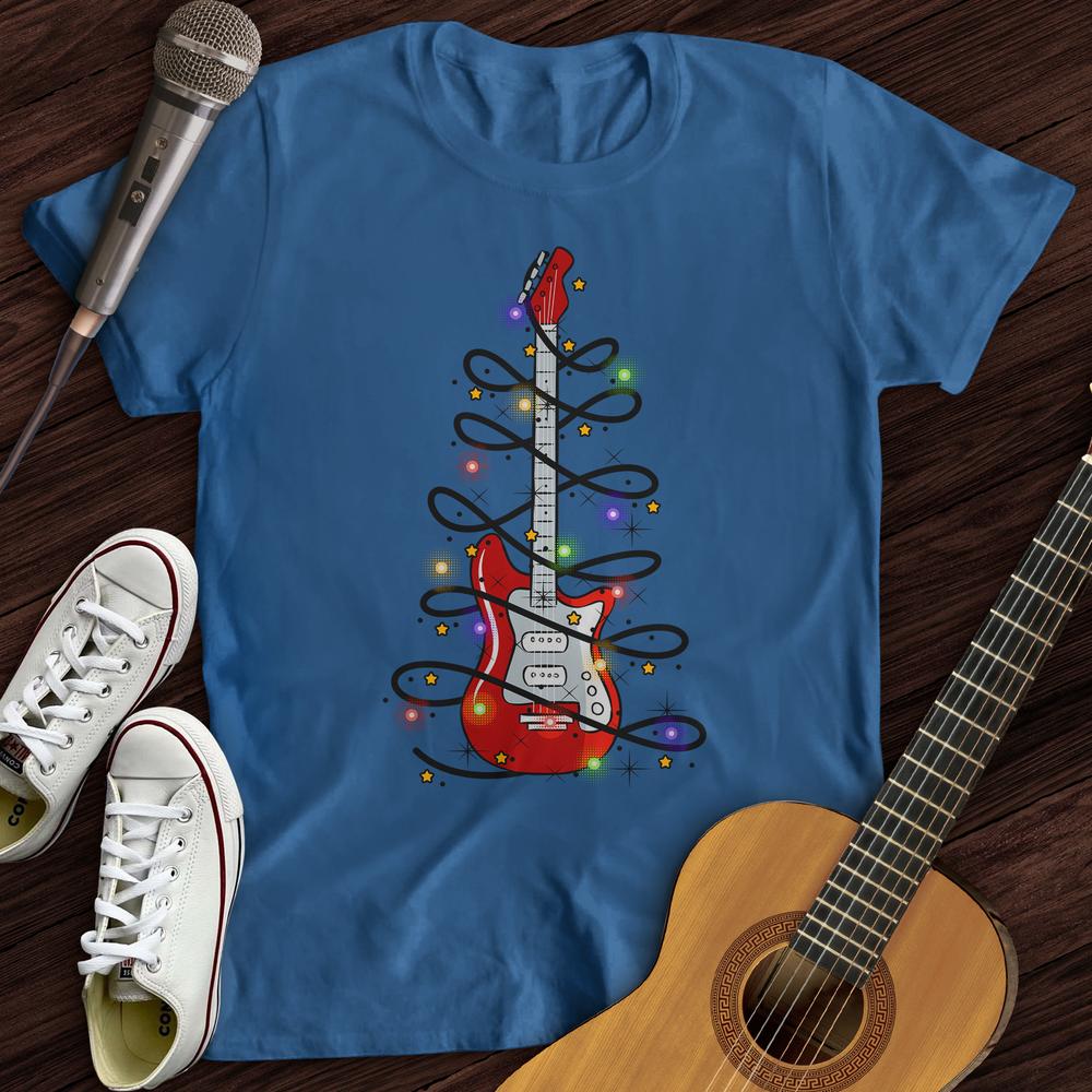Printify T-Shirt Royal / S Guitar Christmas Lights T-Shirt