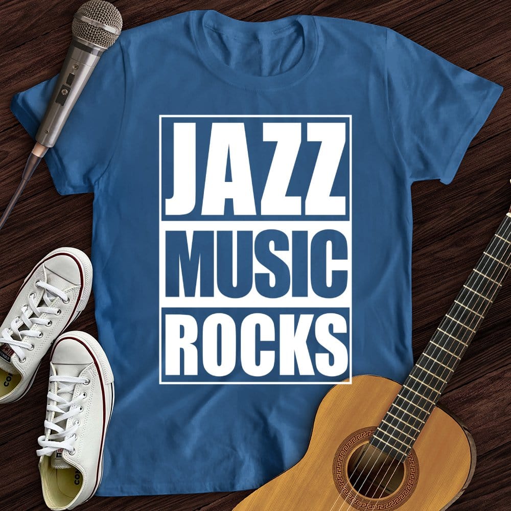Printify T-Shirt Royal / S Jazz Music Rocks T-Shirt