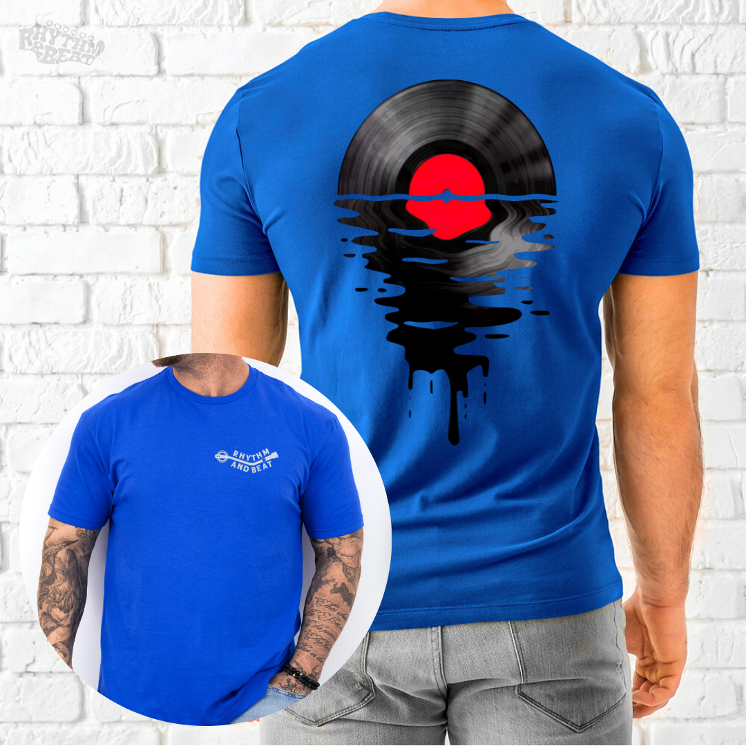 Printify T-Shirt Royal / S Melting Vinyl Record T-Shirt