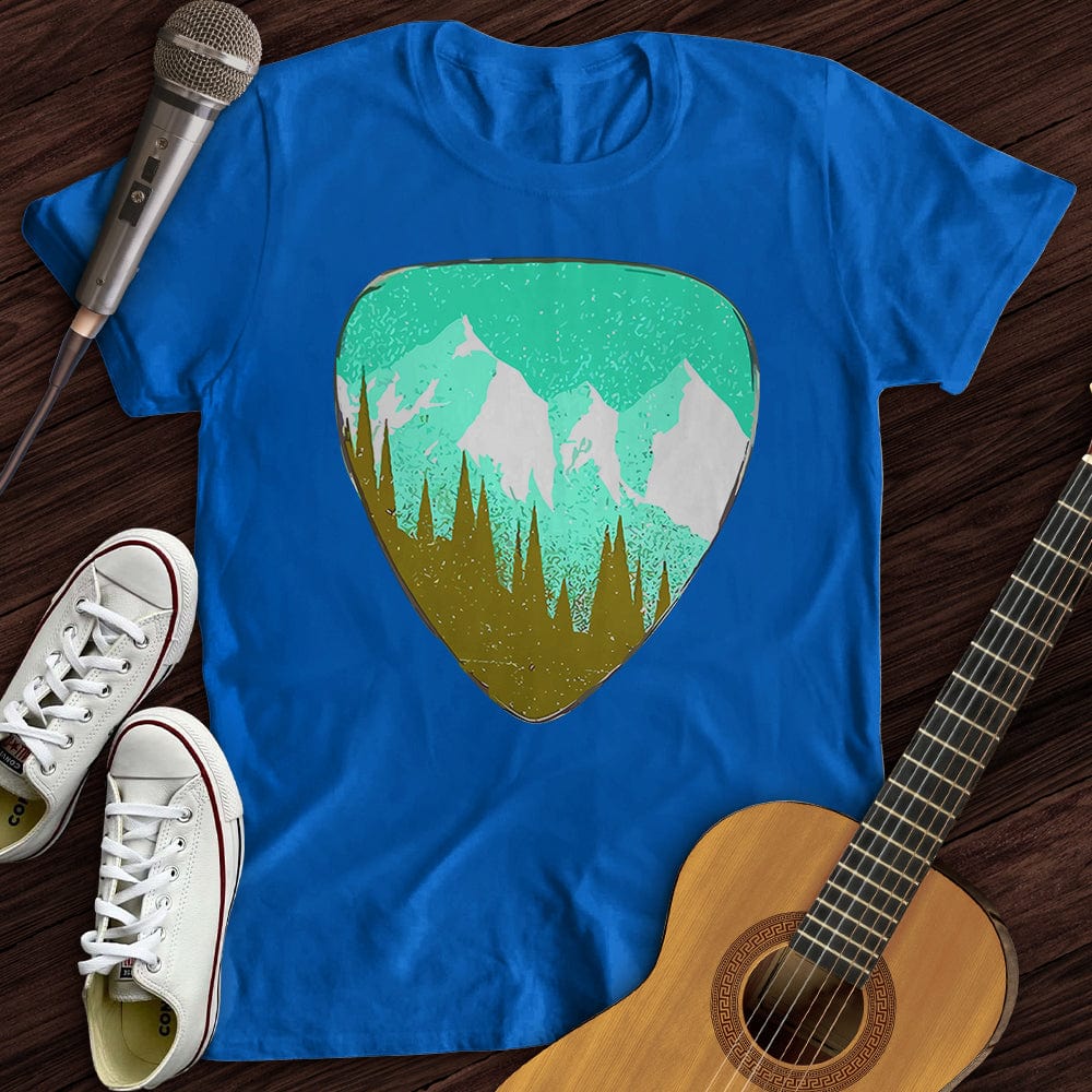 Printify T-Shirt Royal / S Mountain Guitar Pick T-Shirt