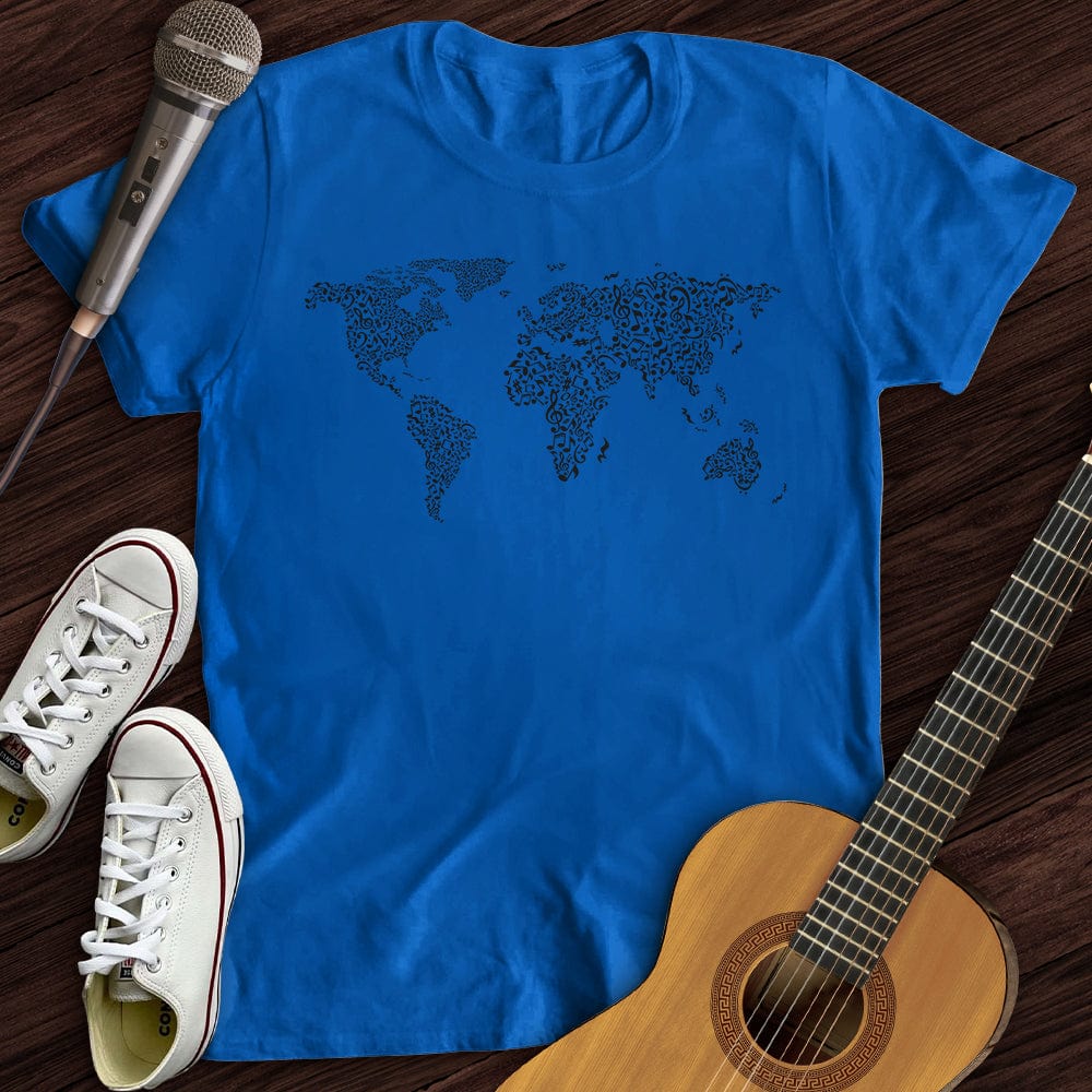 Printify T-Shirt Royal / S Music Around The World T-Shirt