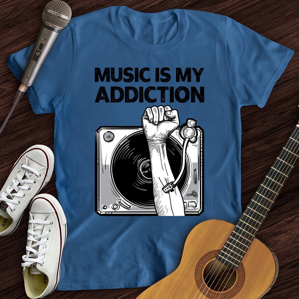 Printify T-Shirt Royal / S Music Is My Addiction T-Shirt