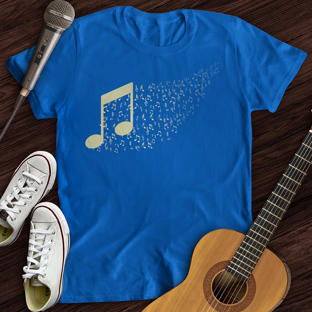 Printify T-Shirt Royal / S Music Note Floating Away T-Shirt